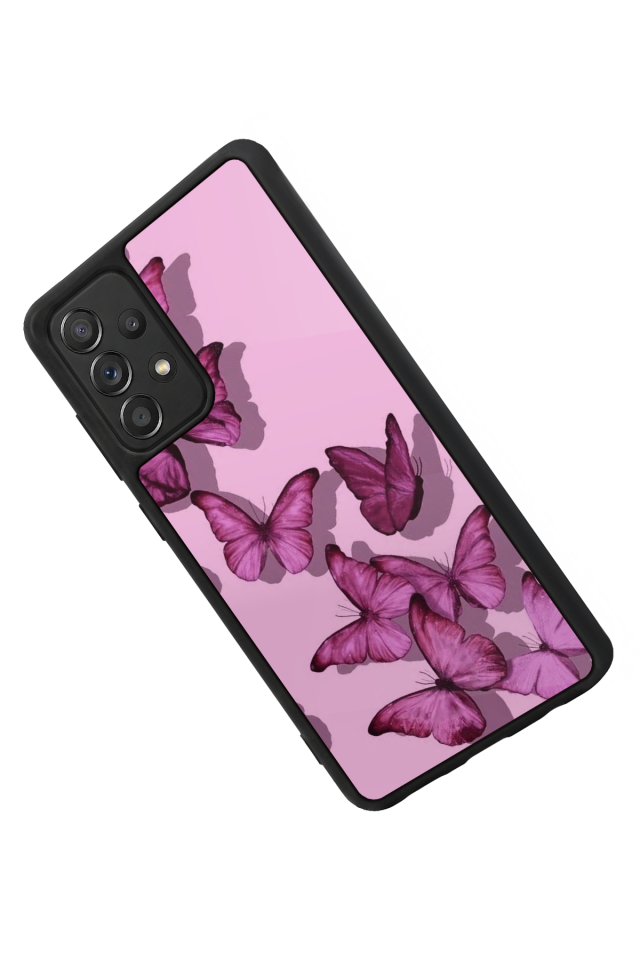 Samsung Galaxy A72 Uyumlu Kelebek Tasarımlı Glossy Premium Kılıf