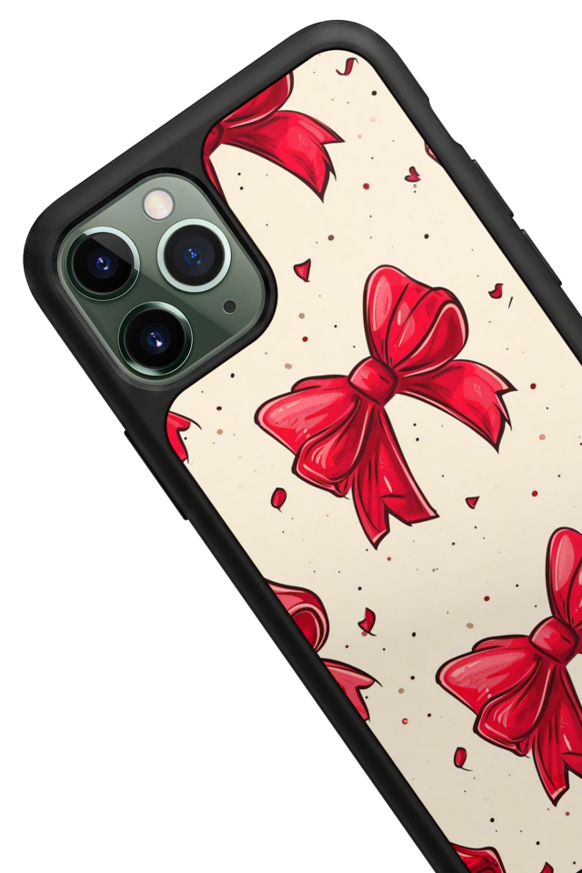 iPhone 11 Pro Max Uyumlu Kurdele Tasarımlı Glossy Premium Kılıf