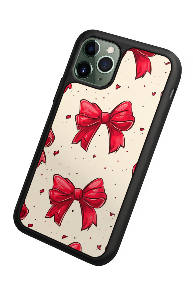 iPhone 11 Pro Max Uyumlu Kurdele Tasarımlı Glossy Premium Kılıf