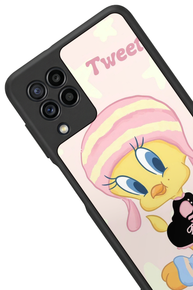Samsung Galaxy M22 Uyumlu Tweety Tasarımlı Glossy Premium Kılıf