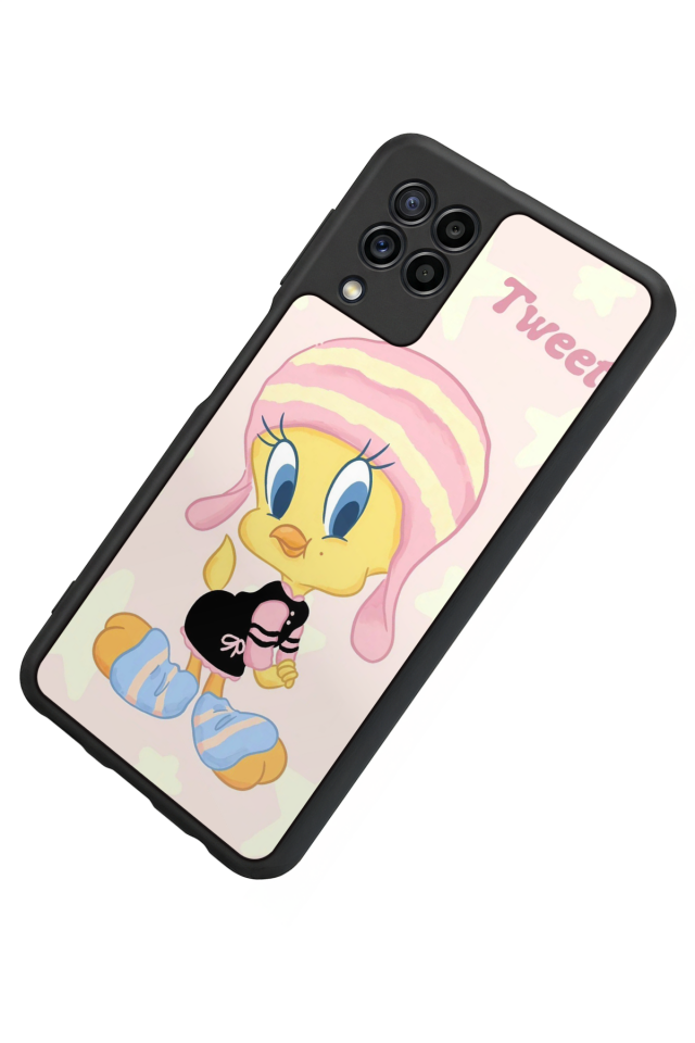 Samsung Galaxy M22 Uyumlu Tweety Tasarımlı Glossy Premium Kılıf