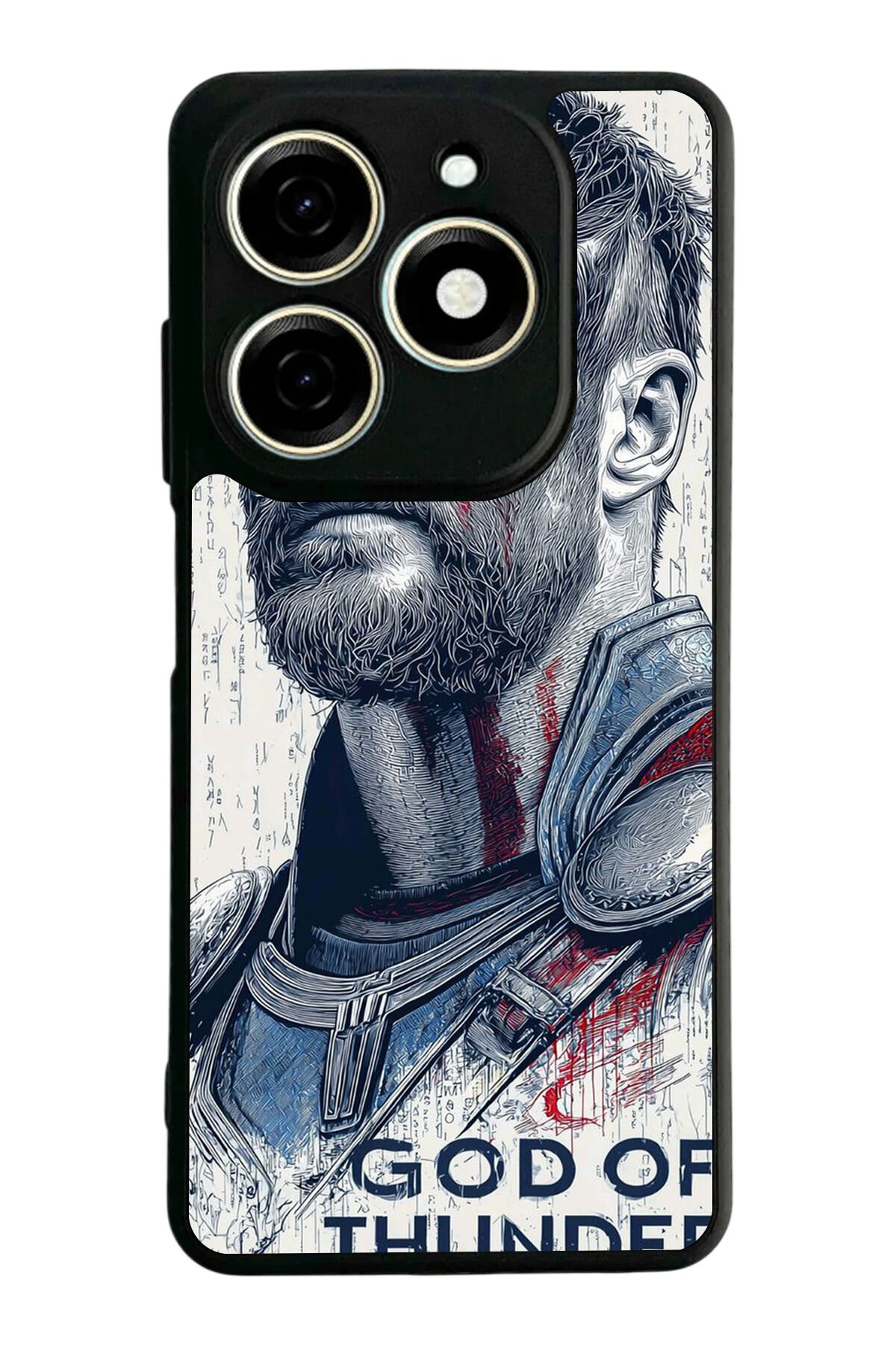 Tecno Spark 20/20C Uyumlu Thor Tasarımlı Glossy Premium Kılıf