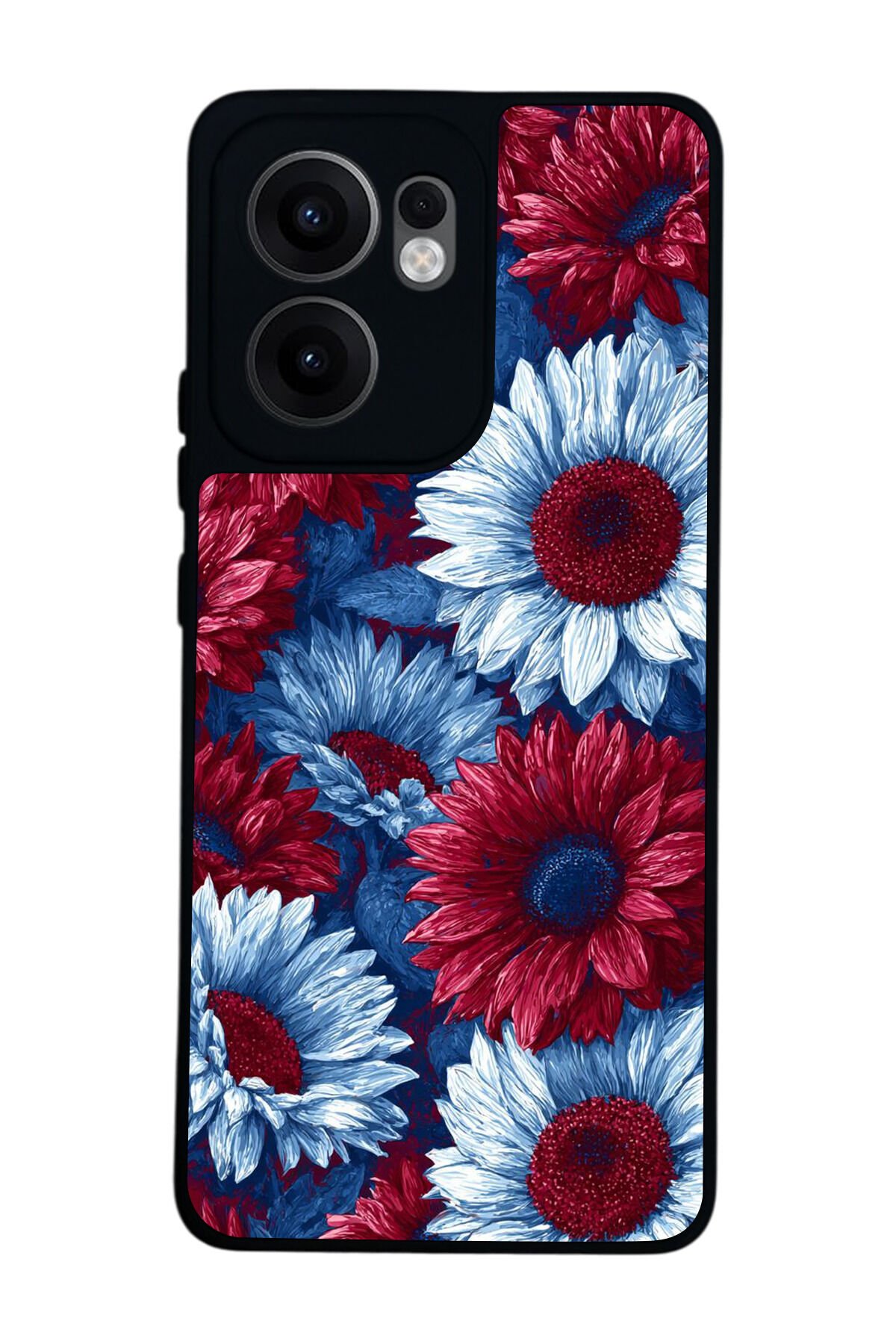 Oppo Reno 13F Uyumlu Cicek Tasarımlı Glossy Premium Kılıf
