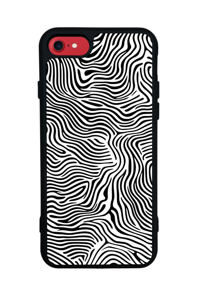 iPhone SE Uyumlu Çizgi Sanatı Tasarımlı Glossy Premium Kılıf