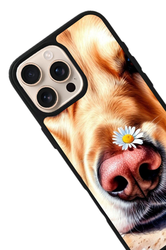 iPhone 16 Pro Uyumlu Golden Kopek Tasarımlı Glossy Premium Kılıf