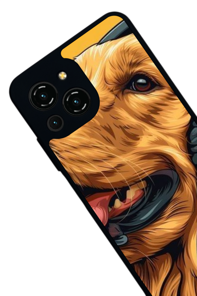 Reeder S23 Pro Max Uyumlu Golden Kopek Tasarımlı Glossy Premium Kılıf