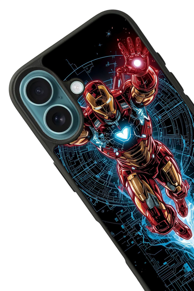 iPhone 16 Plus Uyumlu Iron Man ( Demir Adam ) Tasarımlı Glossy Premium Kılıf