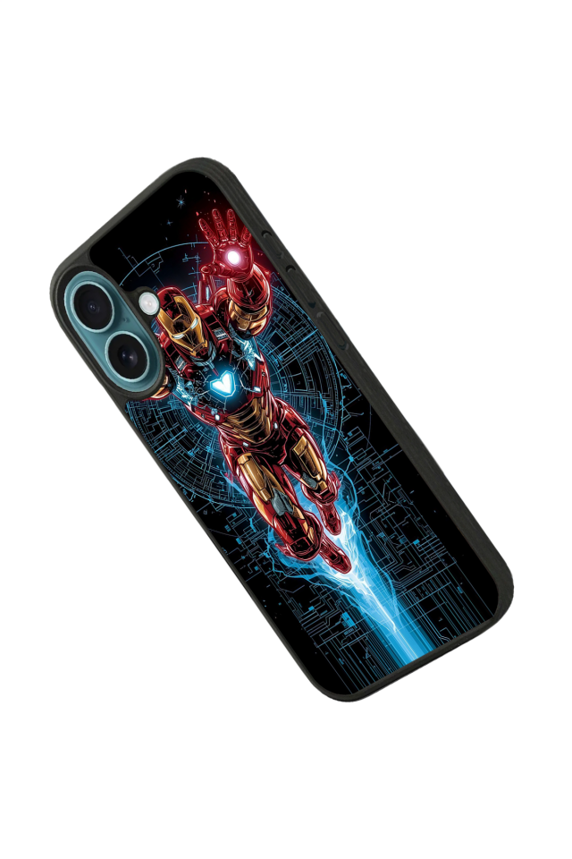 iPhone 16 Plus Uyumlu Iron Man ( Demir Adam ) Tasarımlı Glossy Premium Kılıf