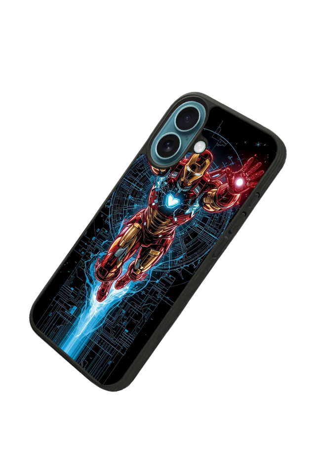 iPhone 16 Plus Uyumlu Iron Man ( Demir Adam ) Tasarımlı Glossy Premium Kılıf