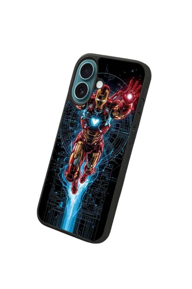 iPhone 16 Plus Uyumlu Iron Man ( Demir Adam ) Tasarımlı Glossy Premium Kılıf