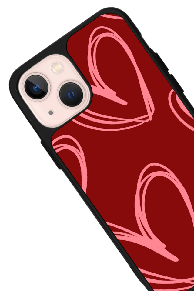 iPhone 15 Plus Uyumlu Kalp Love Tasarımlı Glossy Premium Kılıf