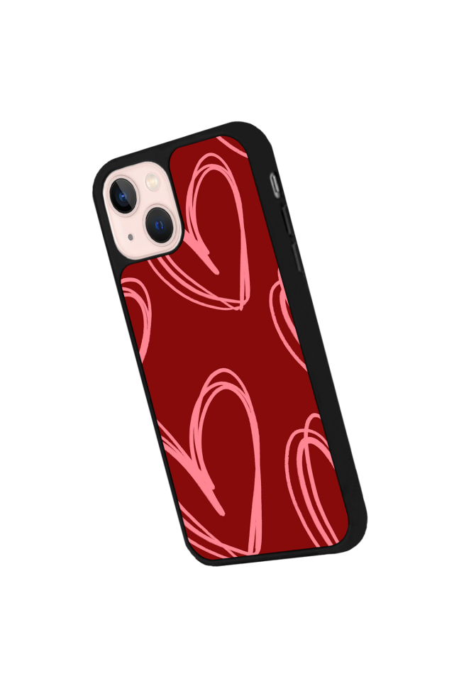 iPhone 15 Plus Uyumlu Kalp Love Tasarımlı Glossy Premium Kılıf