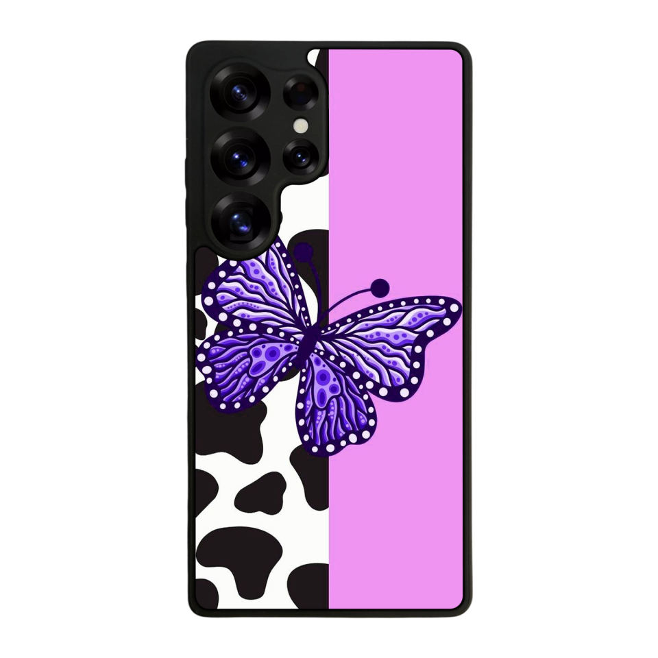 Samsung Galaxy S25 Ultra Uyumlu Kelebek Tasarımlı Glossy Premium Kılıf