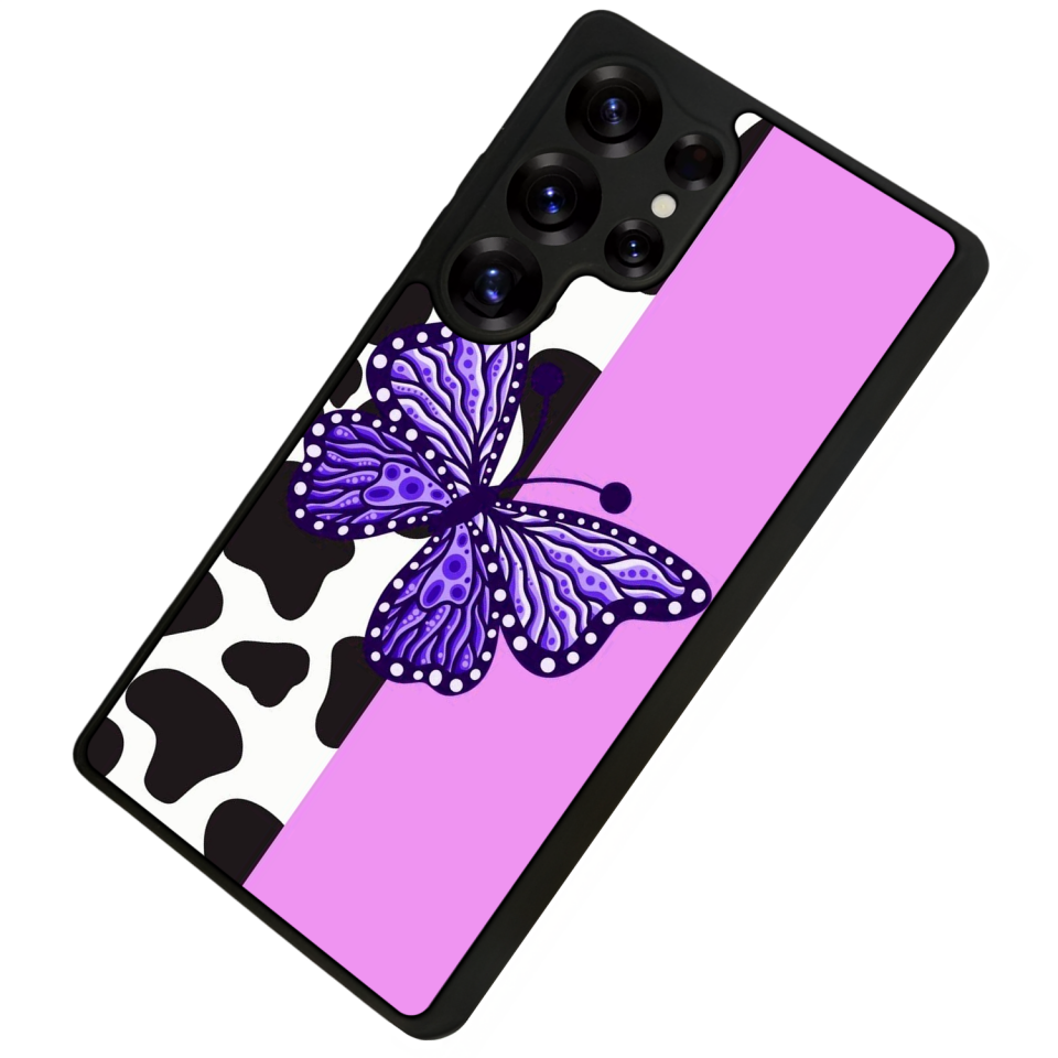 Samsung Galaxy S25 Ultra Uyumlu Kelebek Tasarımlı Glossy Premium Kılıf