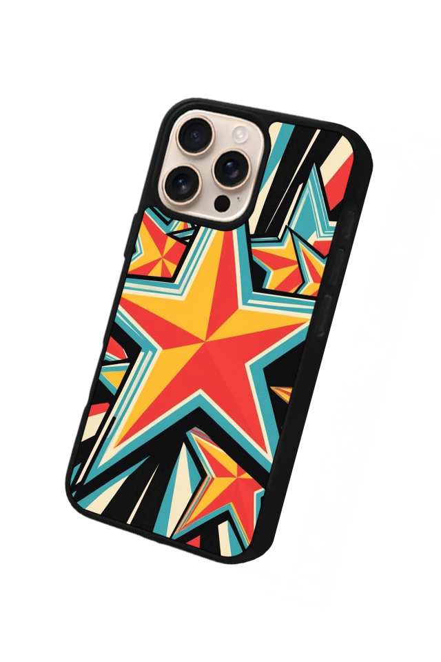 iPhone 14 Pro Max Uyumlu Retro Yildizlar Tasarımlı Glossy Premium Kılıf
