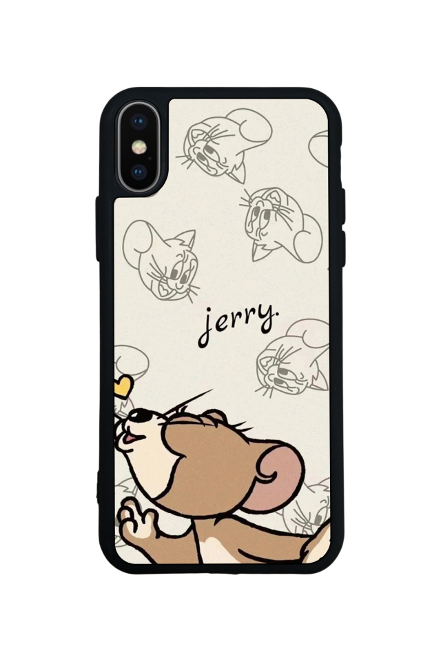 iPhone X/ XS Uyumlu Tom And Jerry Tasarımlı Glossy Premium Kılıf