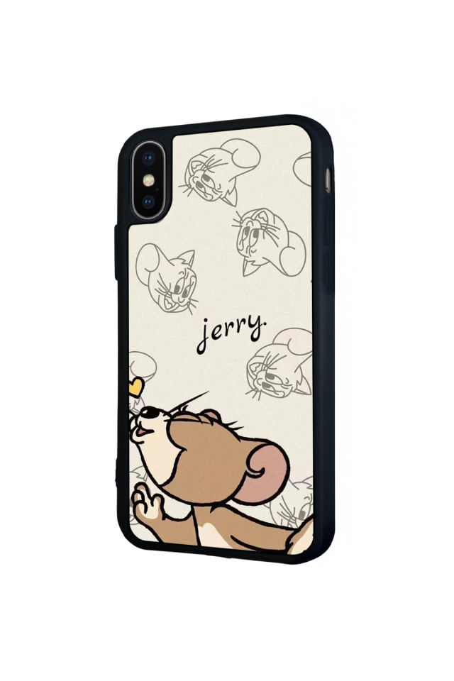 iPhone X/ XS Uyumlu Tom And Jerry Tasarımlı Glossy Premium Kılıf