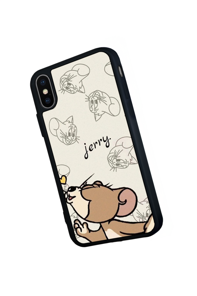 iPhone X/ XS Uyumlu Tom And Jerry Tasarımlı Glossy Premium Kılıf