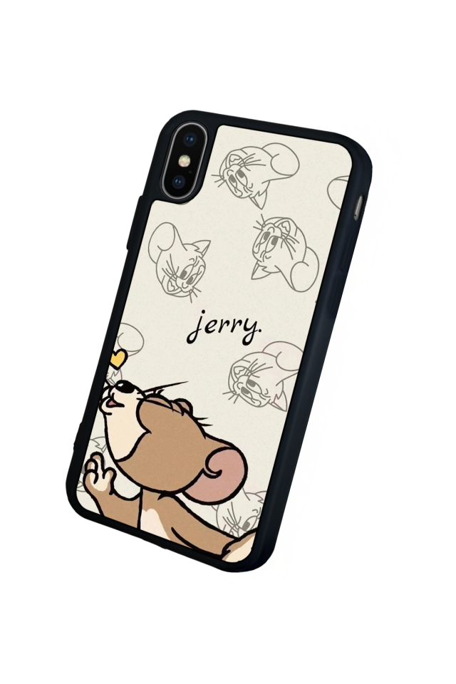 iPhone X/ XS Uyumlu Tom And Jerry Tasarımlı Glossy Premium Kılıf