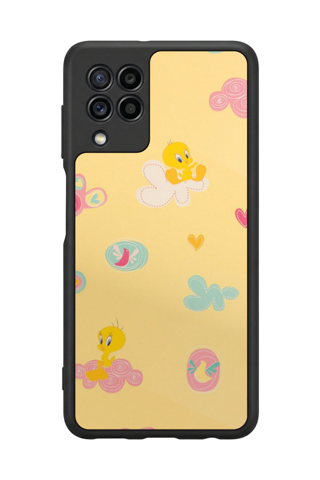 Samsung Galaxy M22 Uyumlu Tweety Tasarımlı Glossy Premium Kılıf