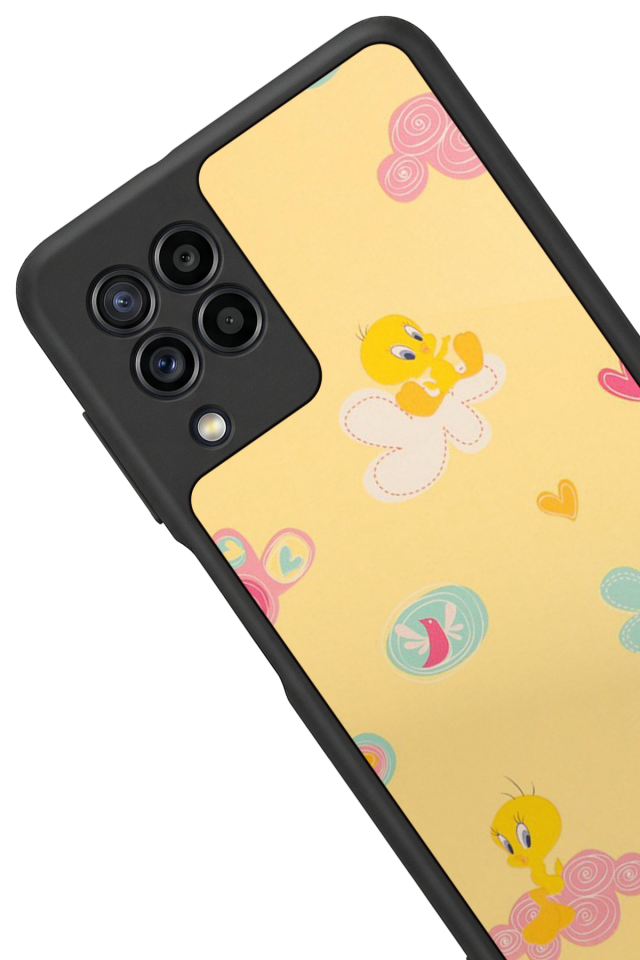 Samsung Galaxy M22 Uyumlu Tweety Tasarımlı Glossy Premium Kılıf