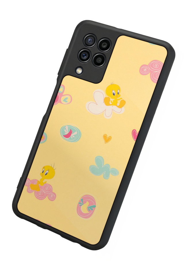 Samsung Galaxy M22 Uyumlu Tweety Tasarımlı Glossy Premium Kılıf