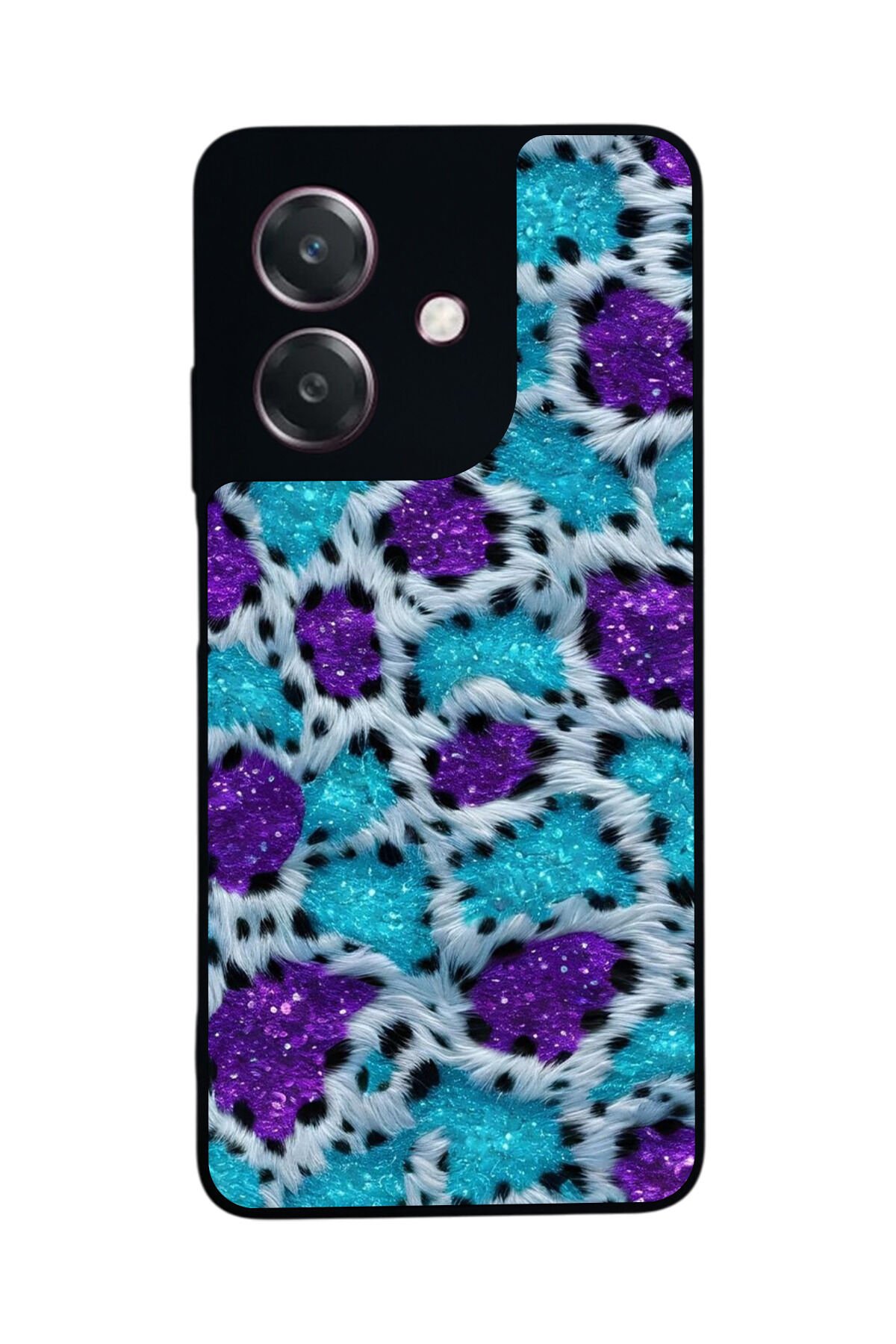 Oppo A3 5G Uyumlu Hologram Leopar Tasarımlı Glossy Premium Kılıf