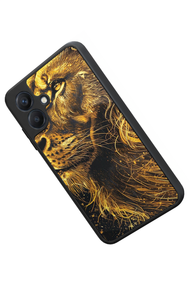 Samsung Galaxy A07 Uyumlu Aslan Tasarımlı Glossy Premium Kılıf