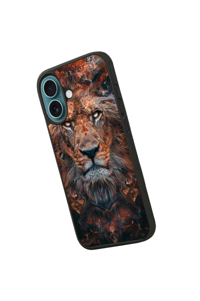 iPhone 16 Uyumlu Aslan Tasarımlı Glossy Premium Kılıf