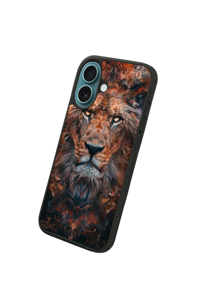 iPhone 16 Uyumlu Aslan Tasarımlı Glossy Premium Kılıf