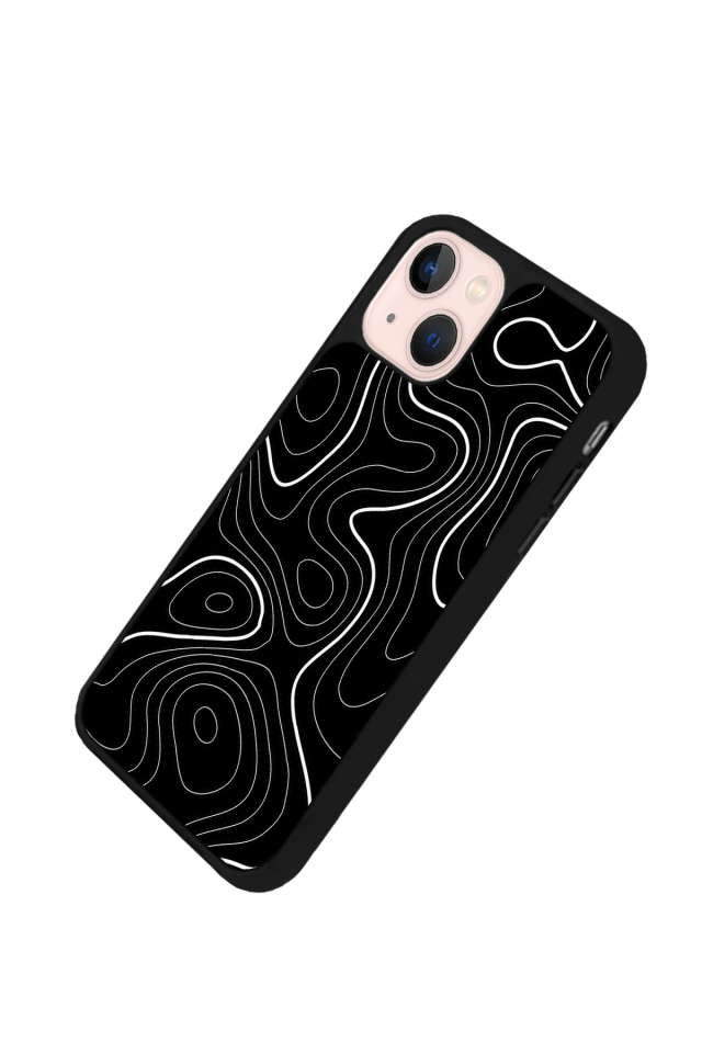 iPhone 15 Uyumlu Çizgi Sanatı Tasarımlı Glossy Premium Kılıf