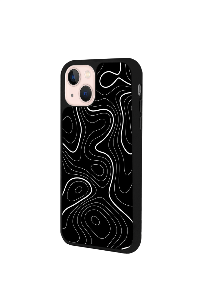 iPhone 15 Uyumlu Çizgi Sanatı Tasarımlı Glossy Premium Kılıf