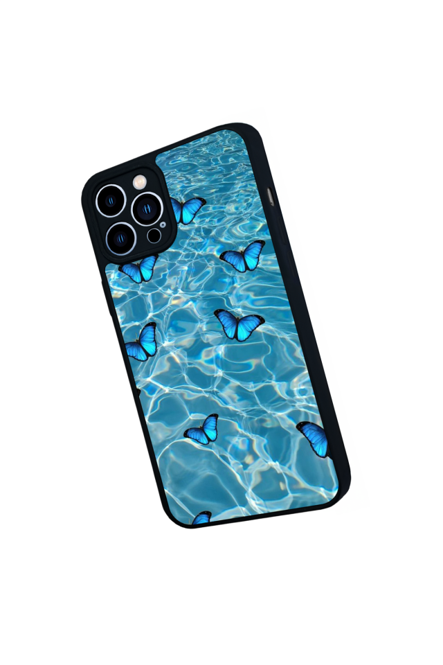 iPhone 12 Pro Max Uyumlu Kelebek Tasarımlı Glossy Premium Kılıf