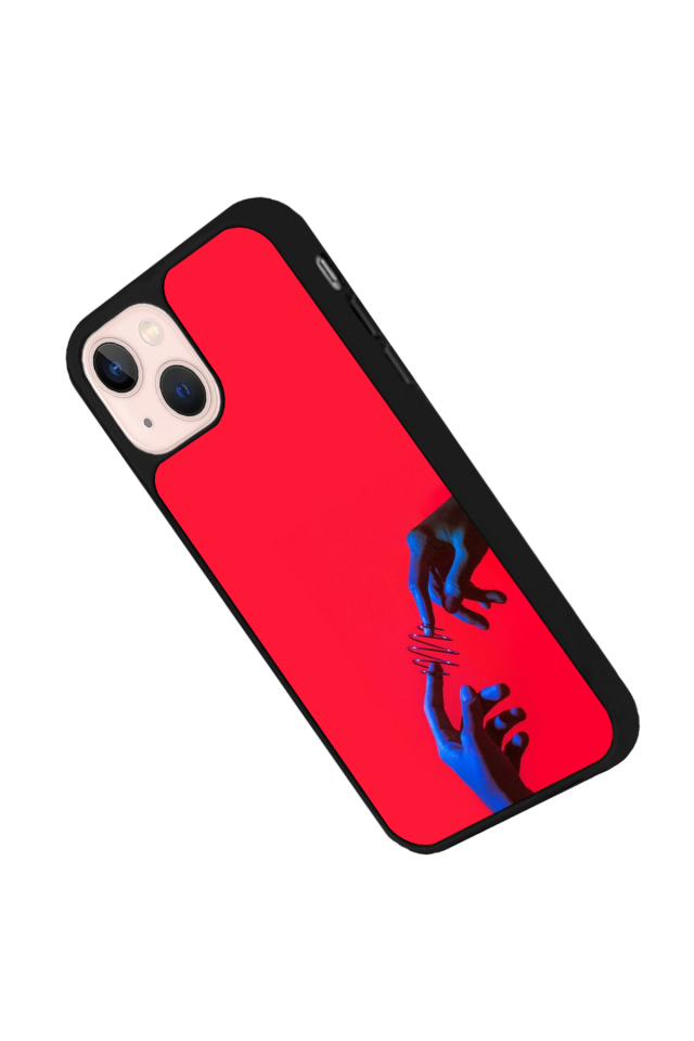 iPhone 13/14 Uyumlu Kirmizi Tasarımlı Glossy Premium Kılıf
