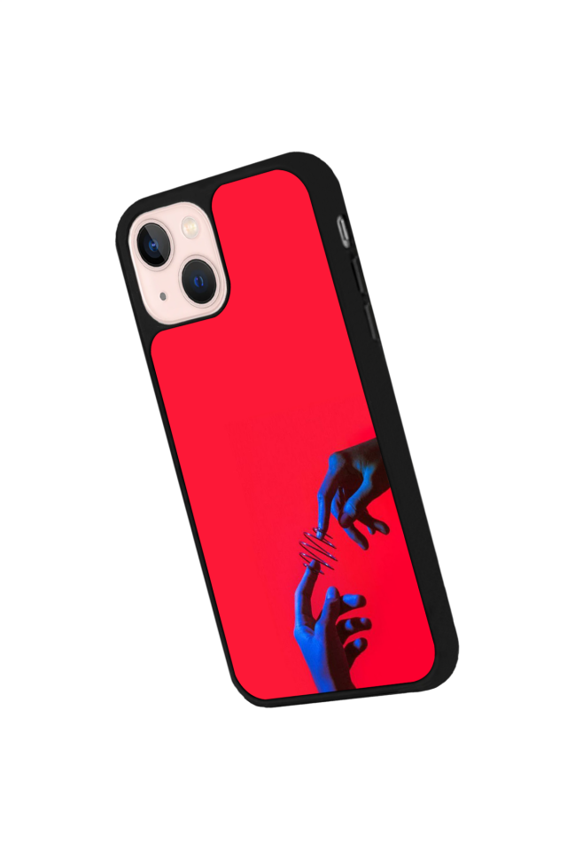 iPhone 13/14 Uyumlu Kirmizi Tasarımlı Glossy Premium Kılıf