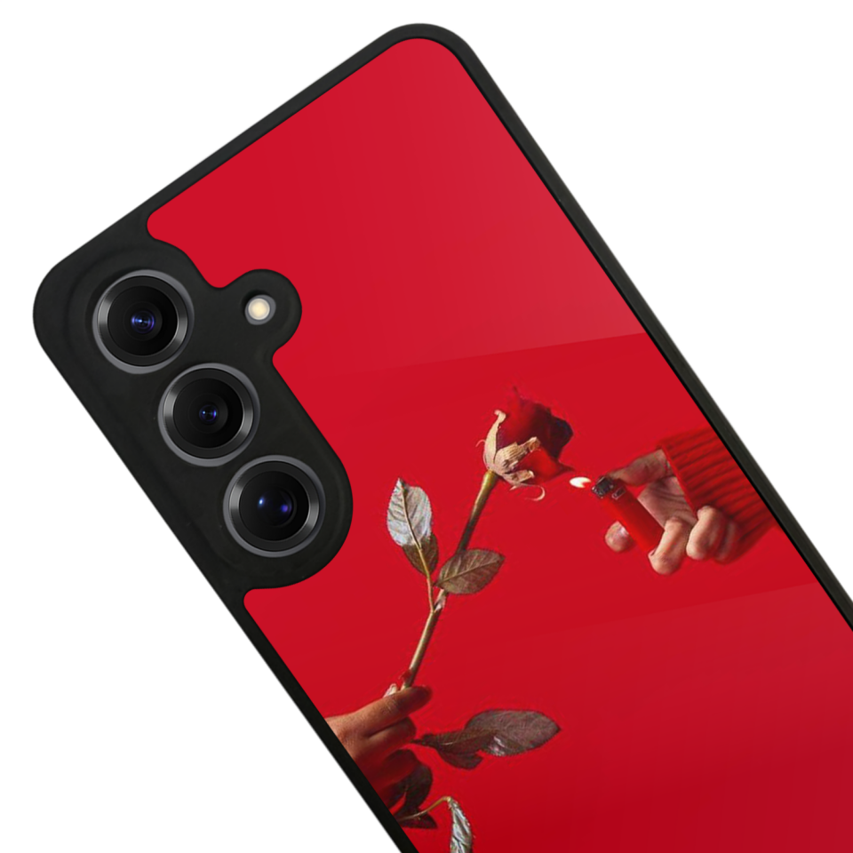 Samsung Galaxy S25 Uyumlu Kirmizi Tasarımlı Glossy Premium Kılıf
