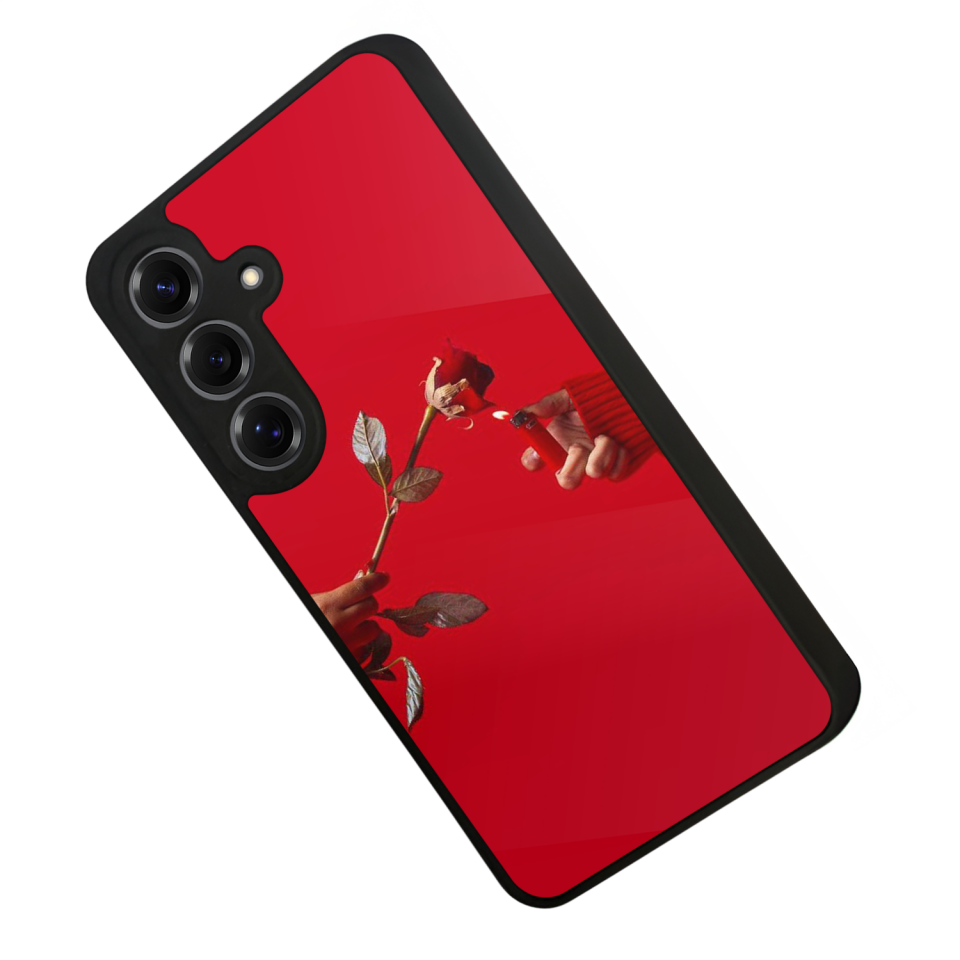Samsung Galaxy S25 Uyumlu Kirmizi Tasarımlı Glossy Premium Kılıf