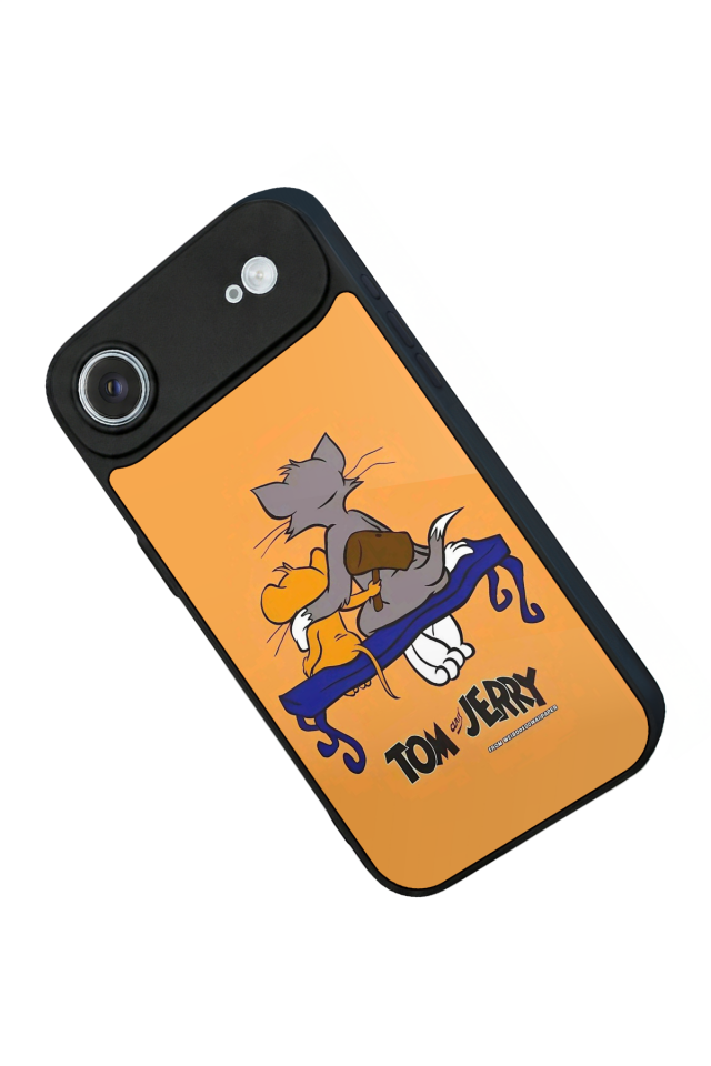 iPhone 17 Air Uyumlu Tom And Jerry Tasarımlı Glossy Premium Kılıf