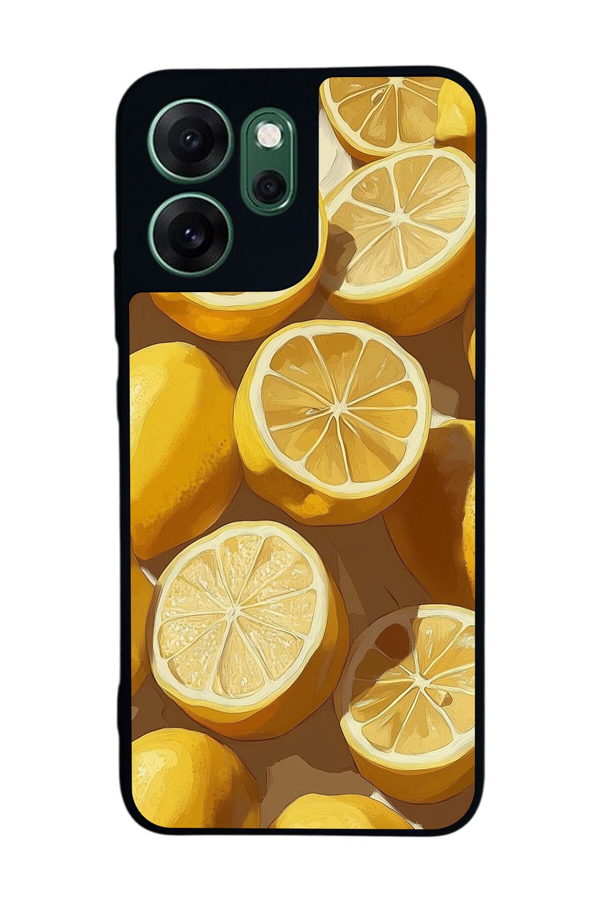 Oppo Reno 14F Uyumlu Limon Tasarımlı Glossy Premium Kılıf