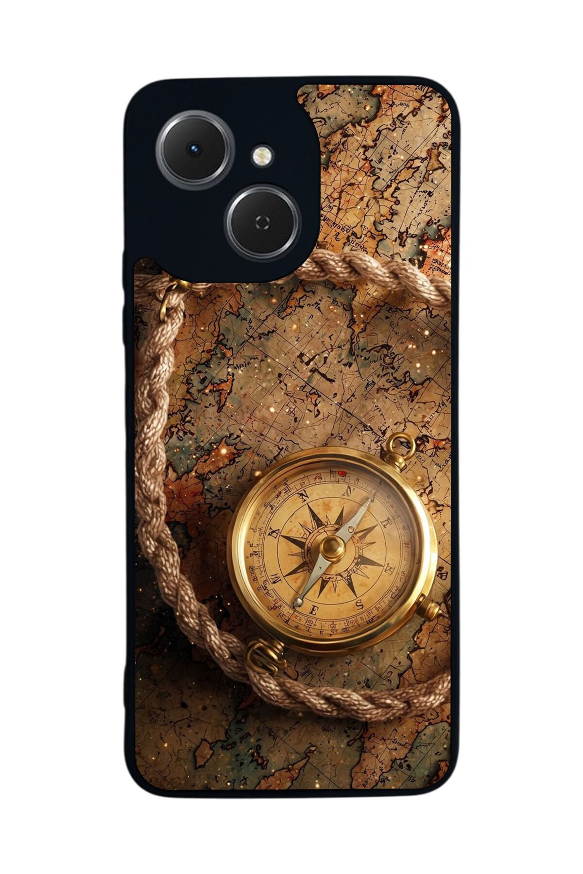 Tecno Spark 40C Uyumlu Pusula Tasarımlı Glossy Premium Kılıf