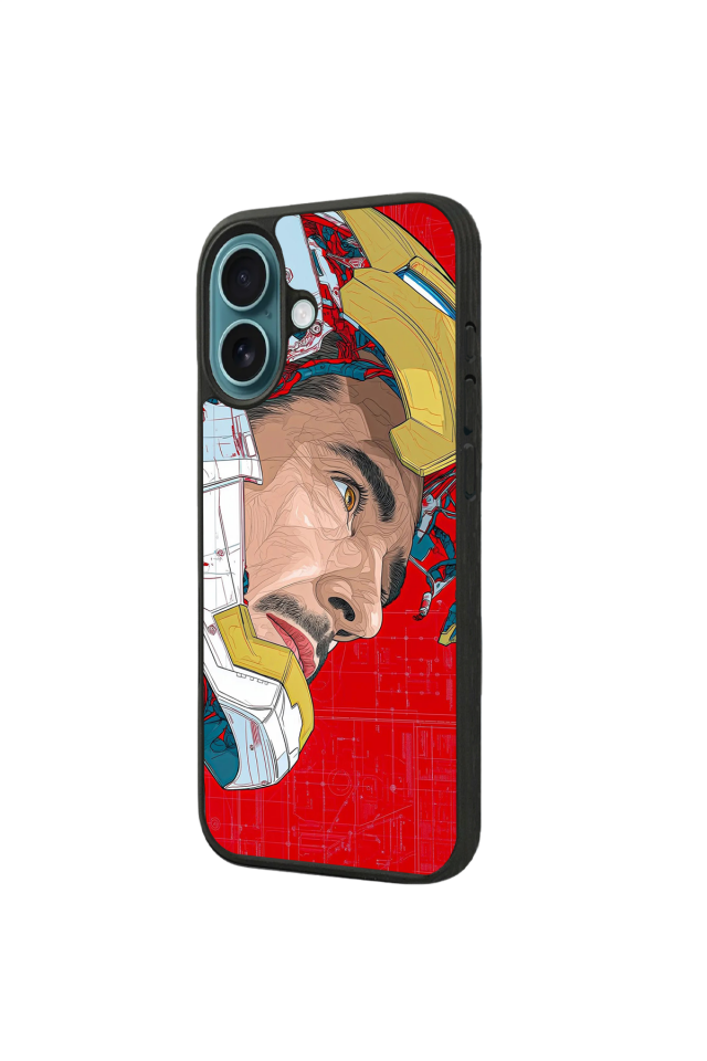 iPhone 16 Plus Uyumlu Iron Man ( Demir Adam ) Tasarımlı Glossy Premium Kılıf