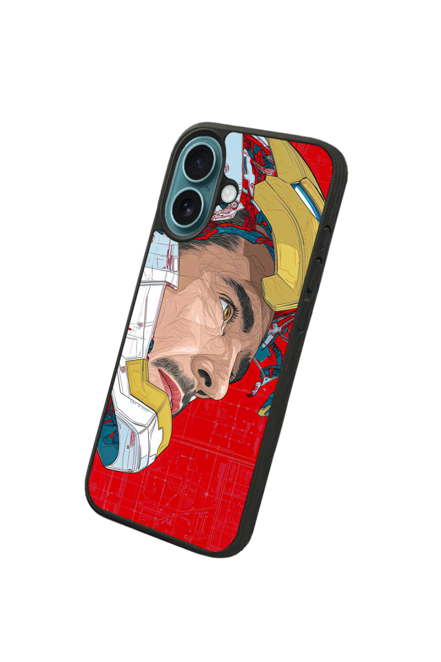 iPhone 16 Plus Uyumlu Iron Man ( Demir Adam ) Tasarımlı Glossy Premium Kılıf