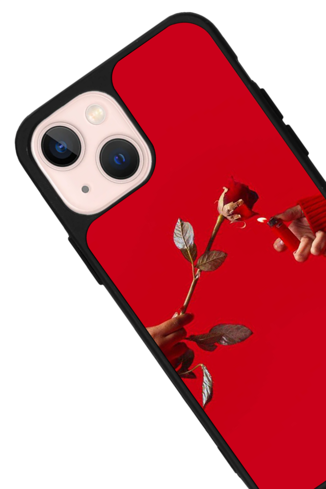 iPhone 13/14 Uyumlu Kirmizi Tasarımlı Glossy Premium Kılıf