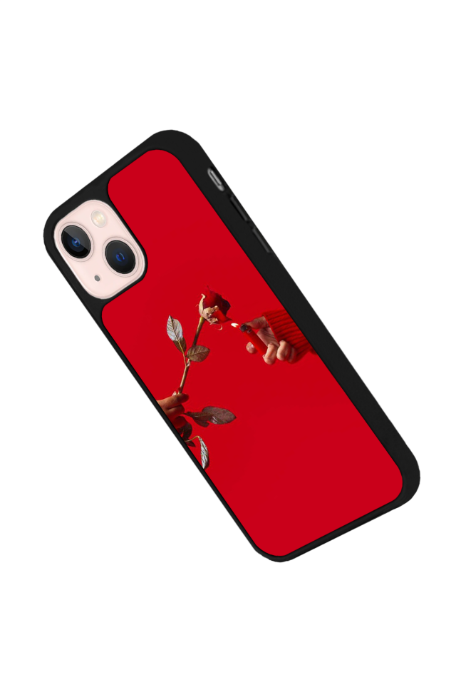 iPhone 13/14 Uyumlu Kirmizi Tasarımlı Glossy Premium Kılıf