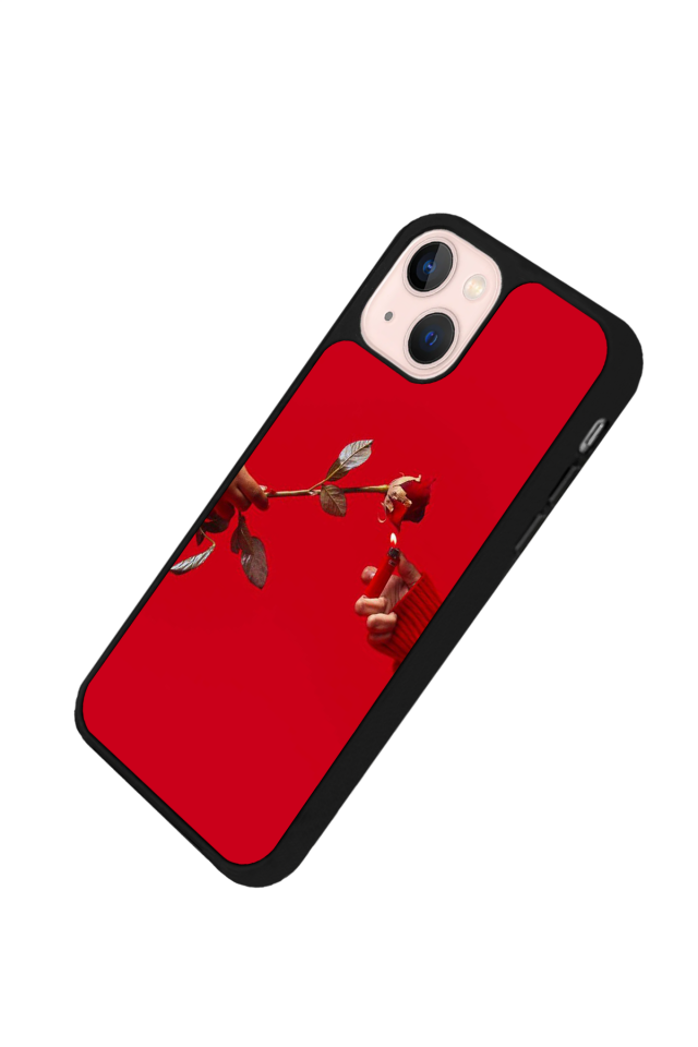 iPhone 13/14 Uyumlu Kirmizi Tasarımlı Glossy Premium Kılıf