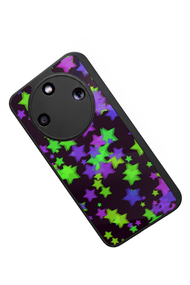 Honor Magic 8 Lite Uyumlu Retro Yildizlar Tasarımlı Glossy Premium Kılıf