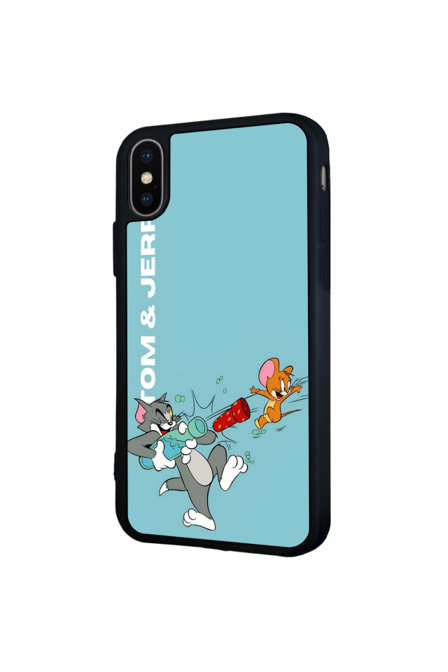 iPhone X/ XS Uyumlu Tom And Jerry Tasarımlı Glossy Premium Kılıf