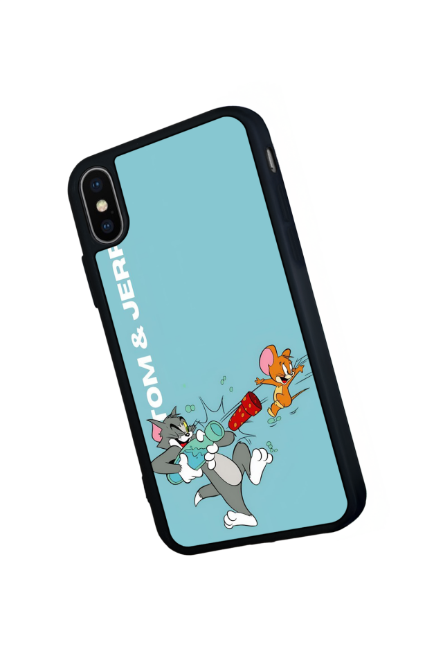 iPhone X/ XS Uyumlu Tom And Jerry Tasarımlı Glossy Premium Kılıf