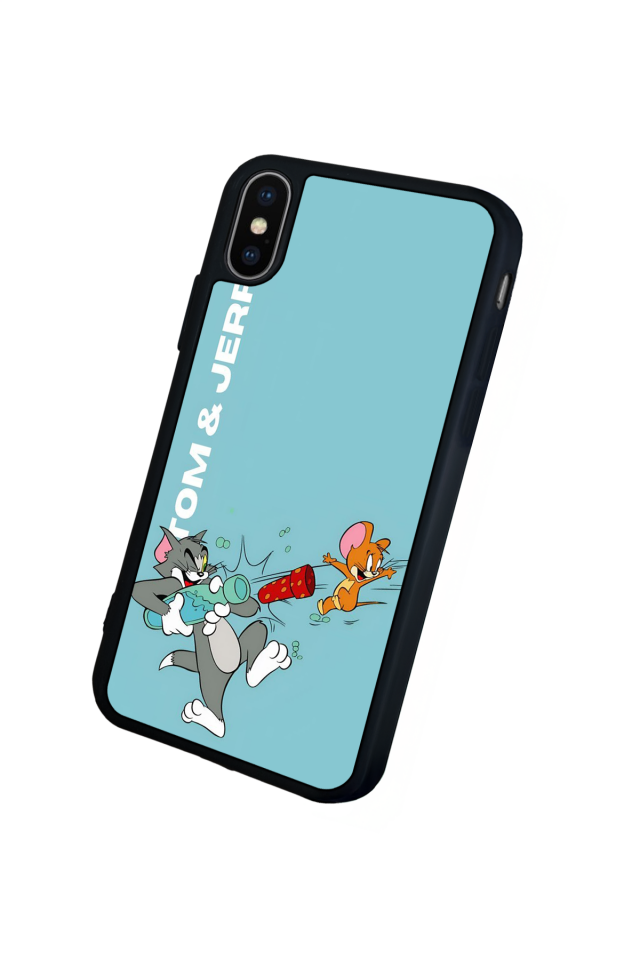iPhone X/ XS Uyumlu Tom And Jerry Tasarımlı Glossy Premium Kılıf