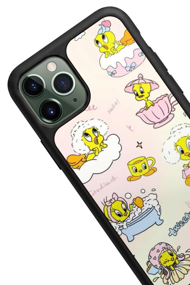 iPhone 11 Pro Uyumlu Tweety Tasarımlı Glossy Premium Kılıf